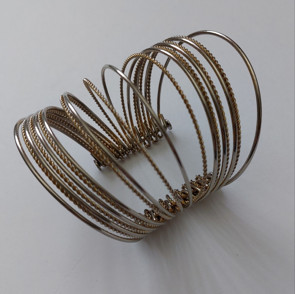Charlotte Russe Two-Tone Spiral Multi-Band Bracelet